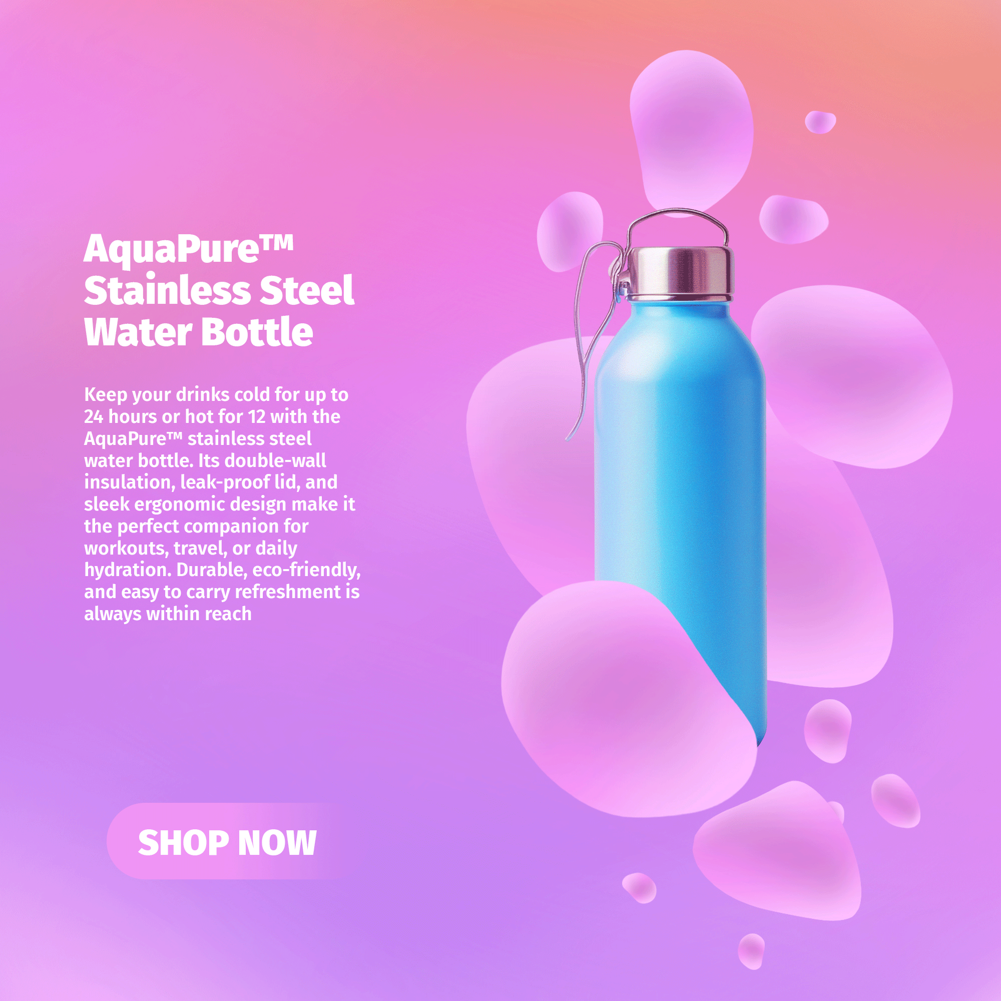 AquaPure™ Stainless Steel Water Bottle